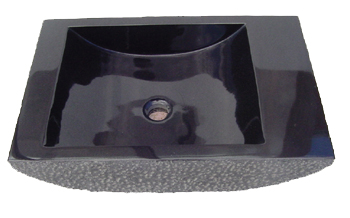 rectangular black granite hand basin