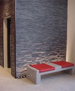 feature wall and granite furniture